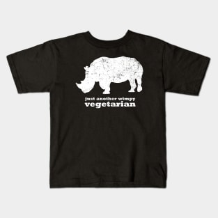 Just another wimpy vegetarian (Rhino) Kids T-Shirt